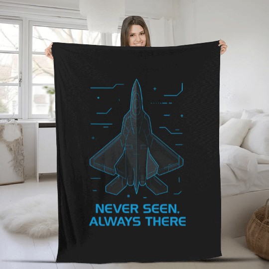 Stealth Fighter Jet Fleece Blankets – Futuristic Military