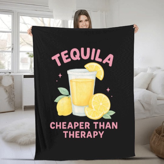 Tequila therapy Lemon Summer Fleece Blankets