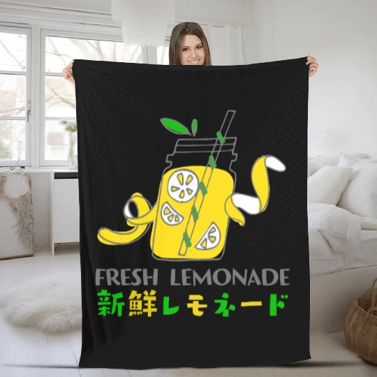 Fresh Lemonade Jar Whimsical Fleece Blankets