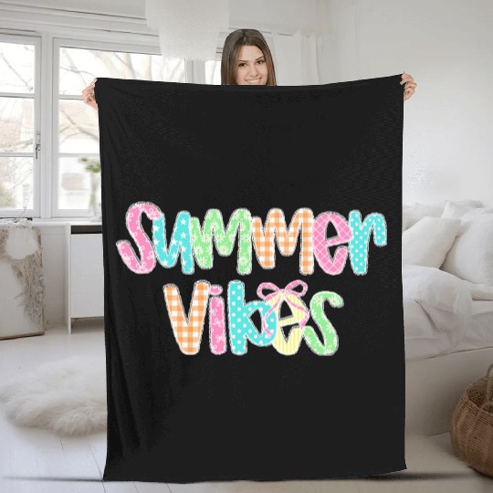 Preppy Summer Vibes Fleece Blankets