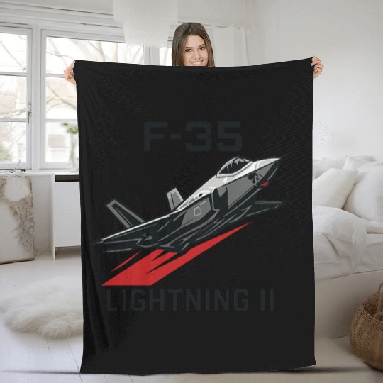 F-35 Lightning II Stealth Fighter Jet Art Fleece Blankets