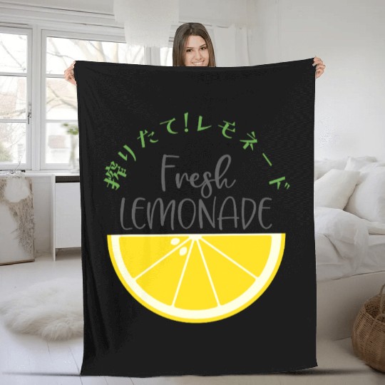 Fresh Lemonade Lemon Slice Fleece Blankets