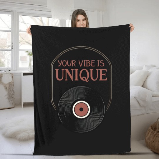 Your Vibe Is Unique LP Vinyl retro 70s Fleece Blankets