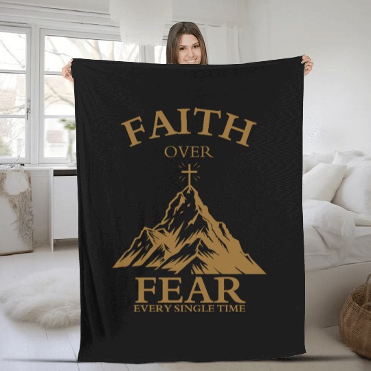 Faith Over Fear Fleece Blankets
