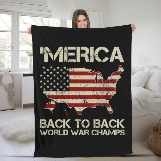 Merica Back to Back Champs Fleece Blankets