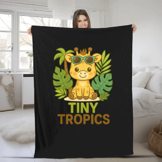 Tiny Tropics Giraffe Fleece Blankets