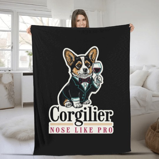 Corgi Sommelier – Nose Like a Pro Fleece Blankets