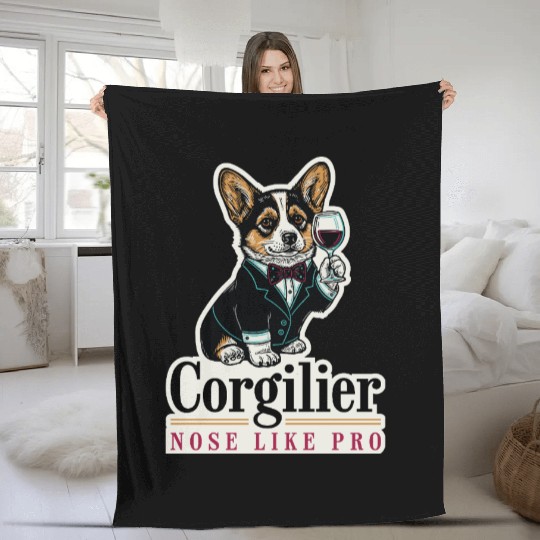 Corgi Sommelier – Nose Like a Pro Fleece Blankets