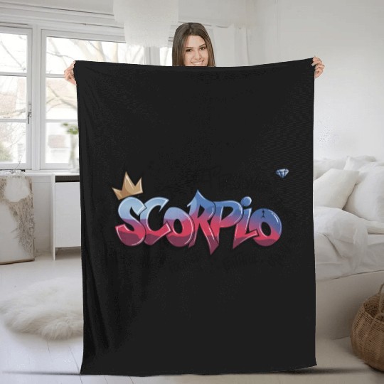 Scorpio Graffiti Zodiac Art Fleece Blankets