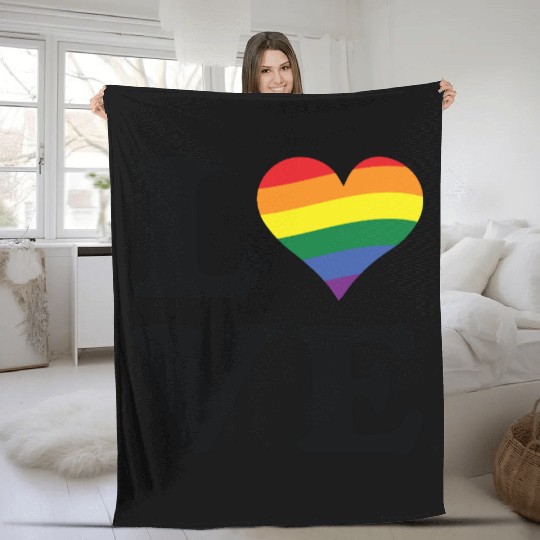 Love LGBT Gay Pride Fleece Blankets