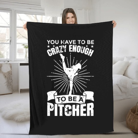 Baseball Pitcher Fleece Blankets