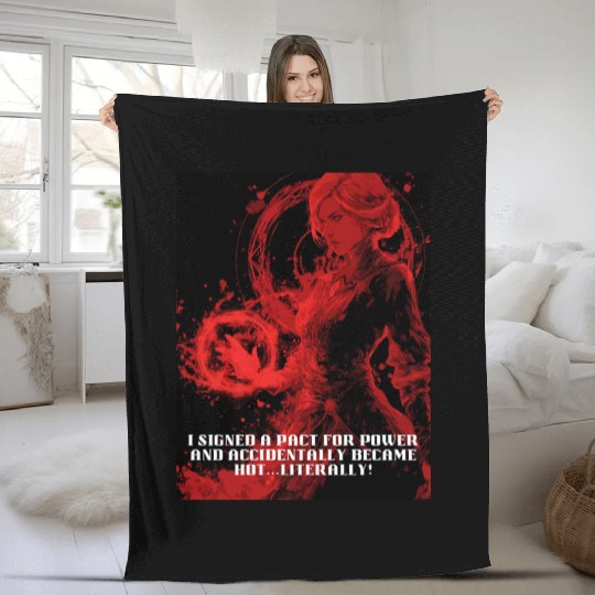 Female Warlock Fleece Blankets