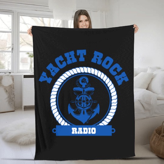 YACHT ROCK - BLUE LETTERS Fleece Blankets