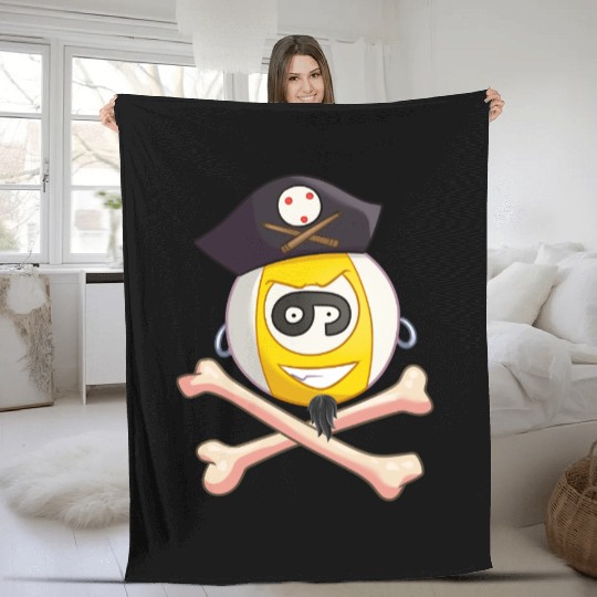9-Ball Pirate (Pocket) (Jolly Roger style) Fleece Blankets
