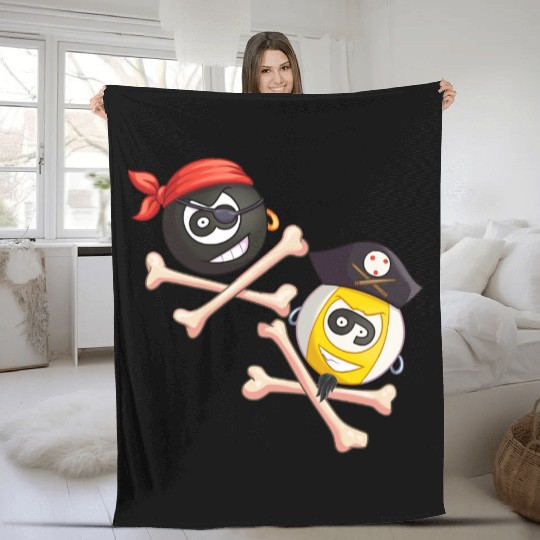 8-ball & 9-ball pirate duo (Pocket) Fleece Blankets
