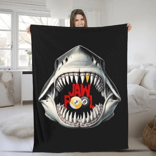 Jaw Pool Logo (Pocket) Fleece Blankets