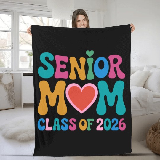Senior Mom Class of 2026 Celebration Design Fleece Blankets