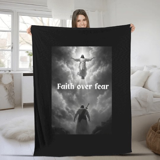 Faith over fear Fleece Blankets