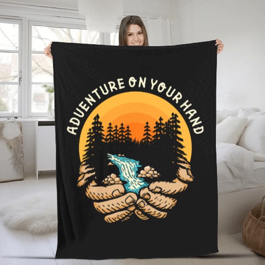 Adventure on Your Hand Fleece Blankets