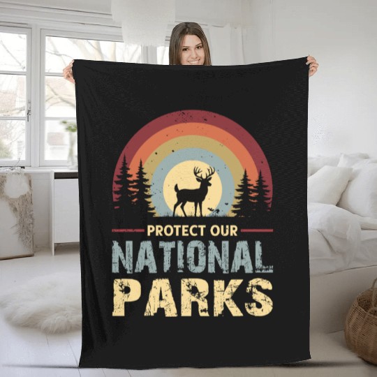 Protect our national parks Fleece Blankets