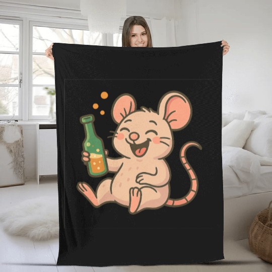 Drunk Party Mouse Fleece Blankets