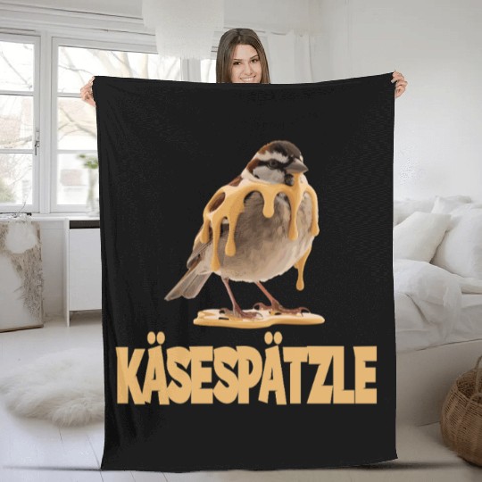 Käsespätzle Sparrow Delight With Cheesy Drizzle Fleece Blankets