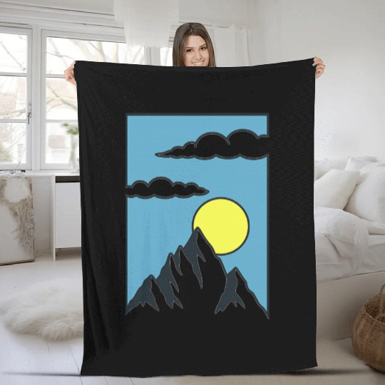 Sunrise Mountain Peak Fleece Blankets