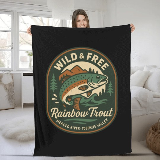 Rainbow Trout Fleece Blankets