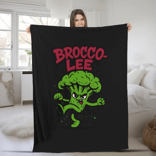 Brocco Lee – Funny Broccoli Karate Fleece Blankets
