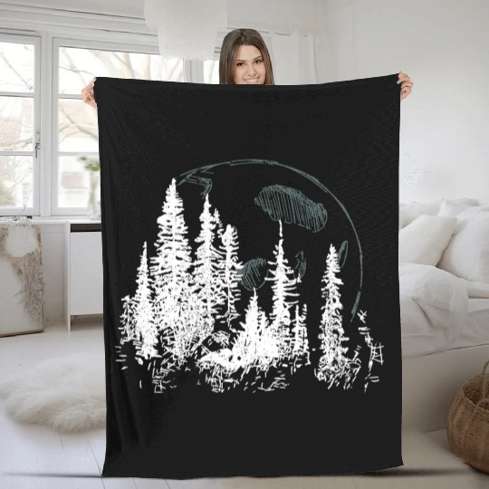 Forest Moon – Lunar Light in the Wilderness Fleece Blankets