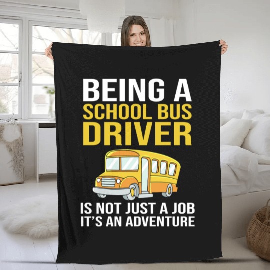 Bus Drivers Funny School Bus Driver Fleece Blankets