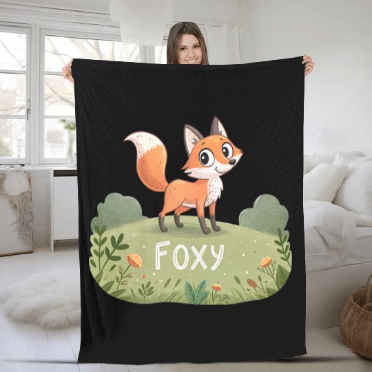 Autumn the Curious Fox Fleece Blankets