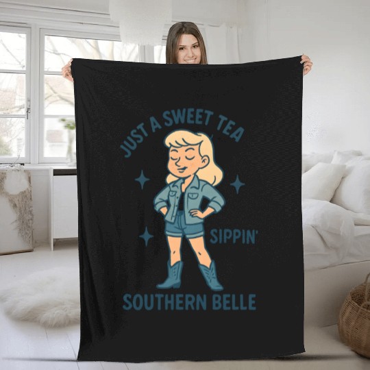 Sweet Tea Southern Belle Fleece Blankets