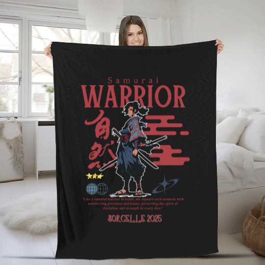 Samurai Warrior – Traditional Japanese Fighter Shi Fleece Blankets