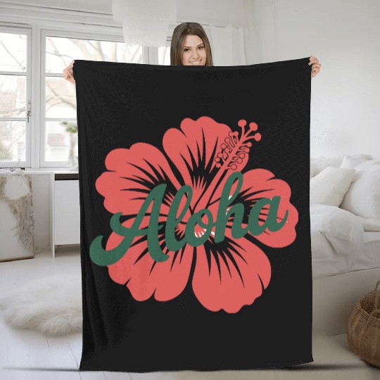 Tropical Hibiscus Aloha Fleece Blankets