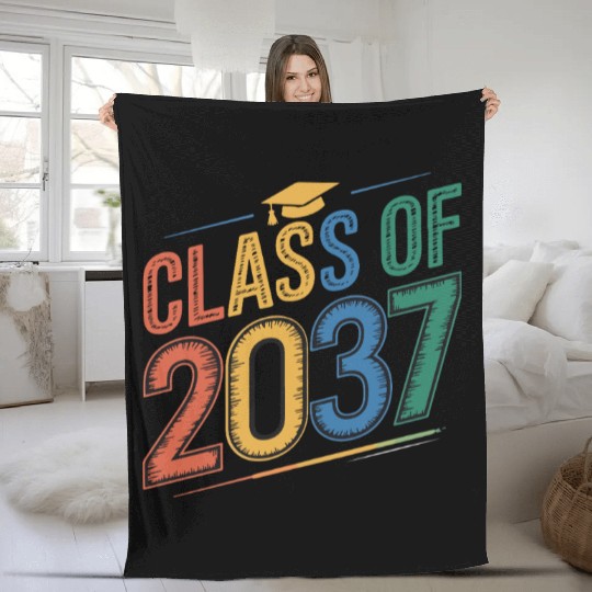 Class of 2037 Grow With Me, Funny back to school Fleece Blankets