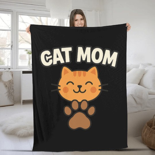 Animal Pet Lovers cat mom Fleece Blankets