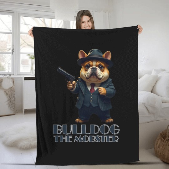 Bulldog the Mobster Fleece Blankets