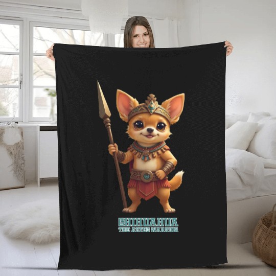 Chiihuahua the Aztec Warrior Fleece Blankets