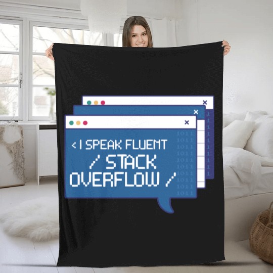 Stack Overflow Computer Scientist Fleece Blankets