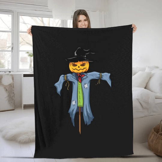 spooky scarecrow Fleece Blankets