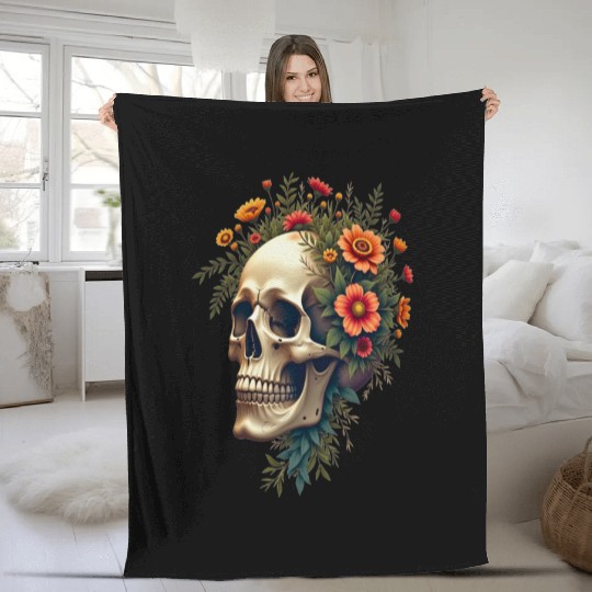 Eco Skull ❘ Nature Vibes ✦ Rebirth Fleece Blankets