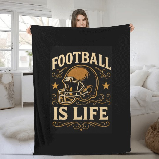 football is life Fleece Blankets