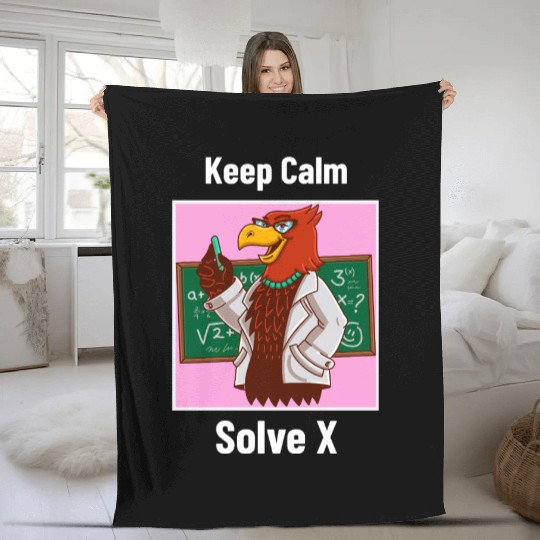 Keep Calm Solve X Algebra Teacher Fleece Blankets