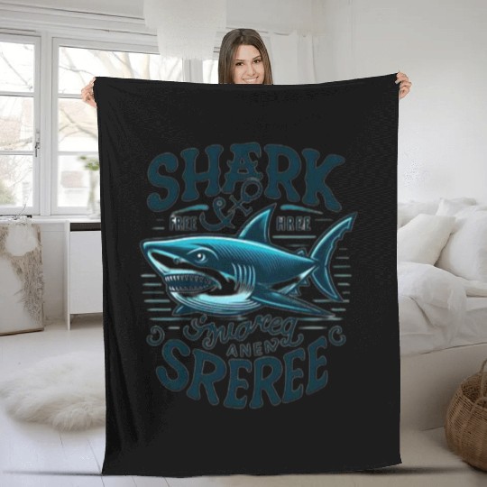 Shark Free and Squared Away Fleece Blankets