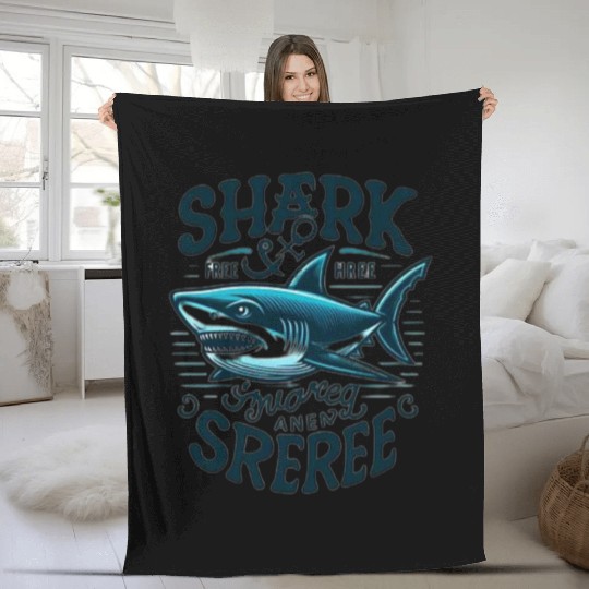 Shark Free and Squared Away Fleece Blankets