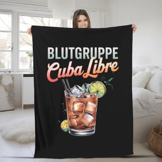 Blutgruppe Cuba Libre Cocktail Bartender Fleece Blankets
