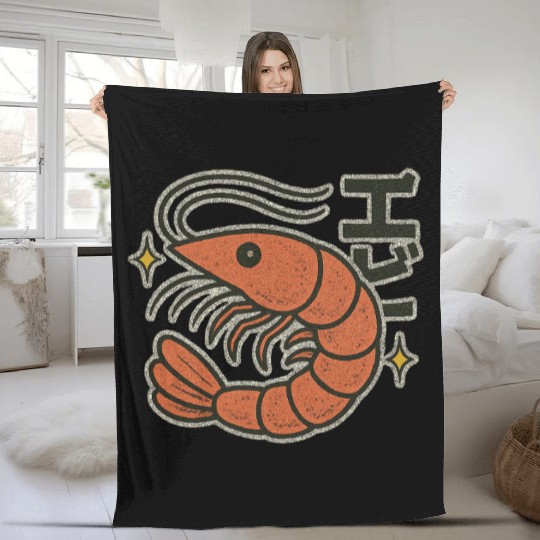 Kawaii Shrimp Japanese Fleece Blankets