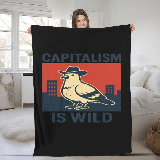 Wild Capitalism Embraces Urban Hustle Fleece Blankets