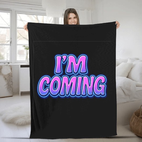 Neon Retro Futuristic Typography Design Fleece Blankets